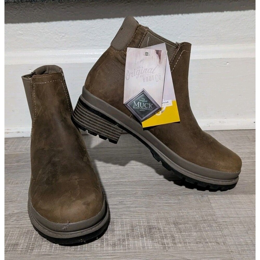 Muck Boots Liberty Chelsea Leather Heel Boots Women's Sz 10 Brown w/ Tags